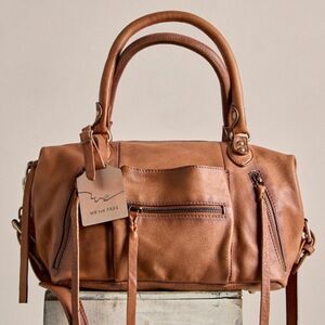 FREE PEOPLE We The Free Baby Emerson Tote Bag In Saddle NWT